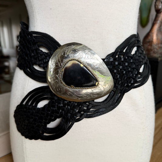 Boho pear belt black Small #BPB1